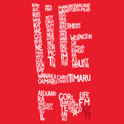 Life FM Towns Logo - Red - ascolour/STAPLE TEE Design