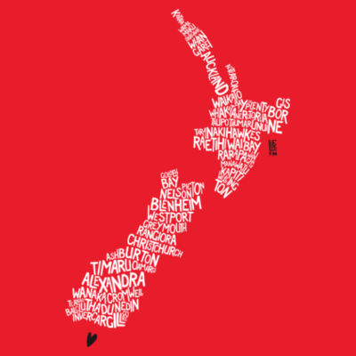 Life FM Towns Map - Red - ascolour/STAPLE TEE Design