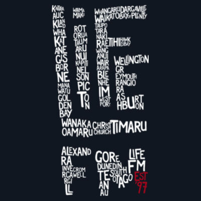 Life FM Towns Logo - Black - ascolour/MAPLE TEE Design